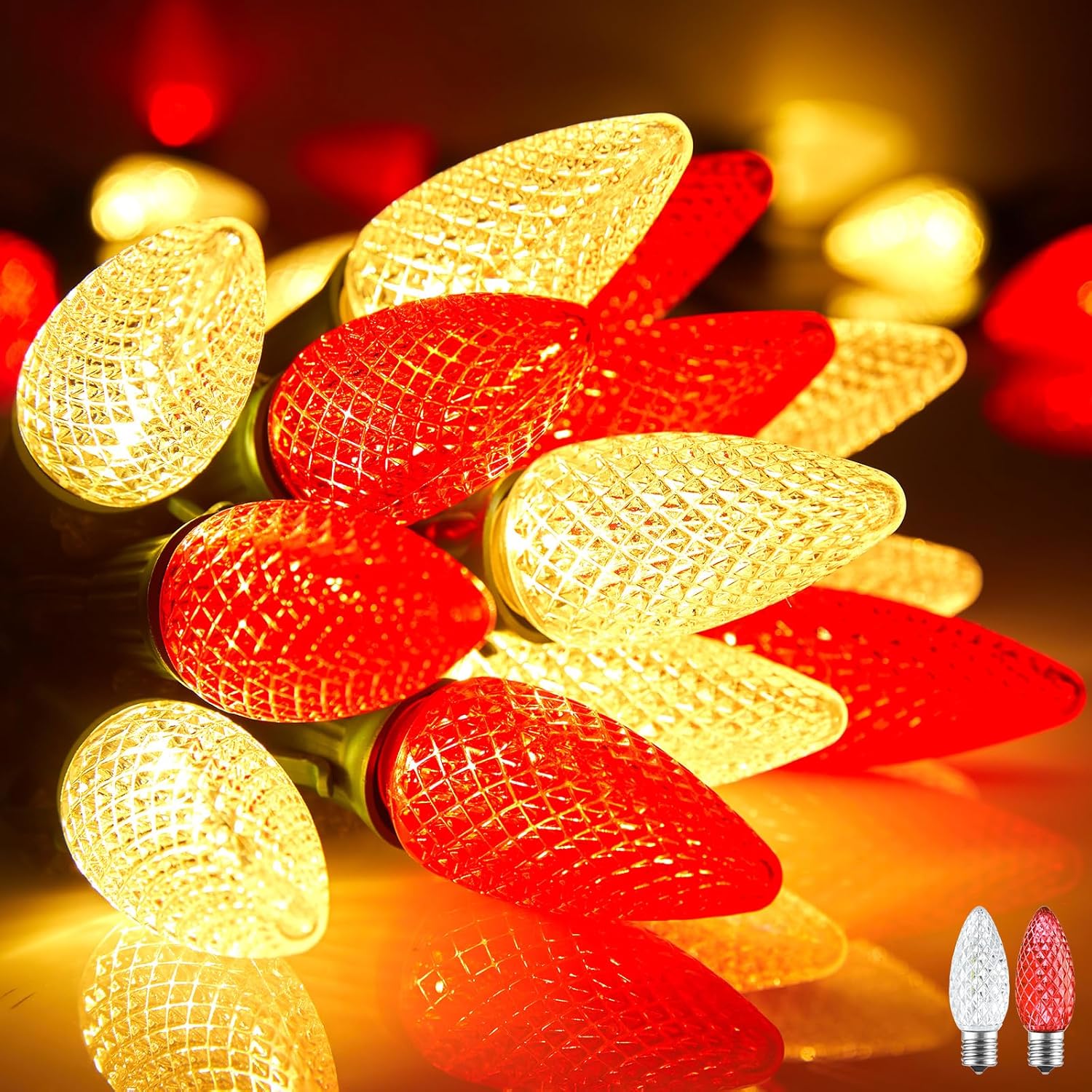 Brightown C9 Christmas String Lights Outdoor Led Fairy Lights Faceted