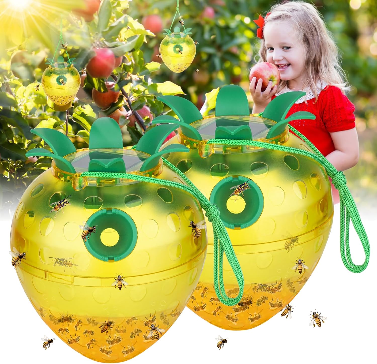 Wasp Traps Outdoor Hanging, Yellow Jacket Wasp Catcher for