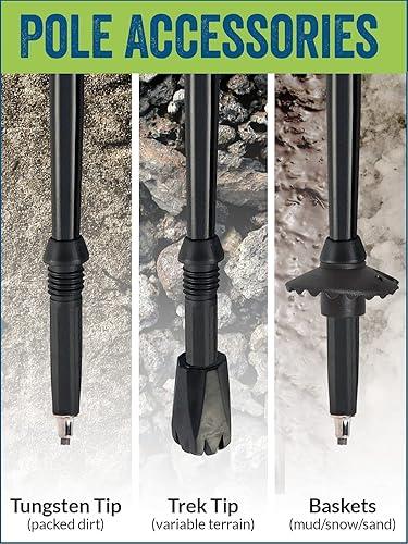 Miniatura 5 de York Nordic Bastones de senderismo y senderismo – Puños de espuma con correa nórdica – Ligeros, ajustables e ideales para el equilibrio – 2 piezas