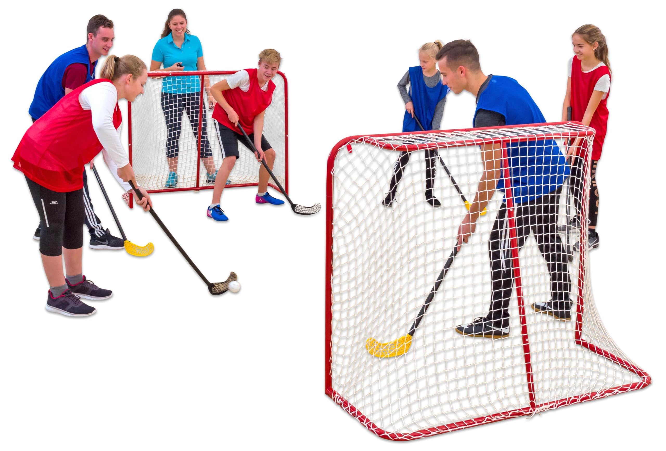 Betzold Uni-Hockey-Set Pro - 12 Hockeyschläger 3 Loch-Bälle Floorball Fortgeschrittene