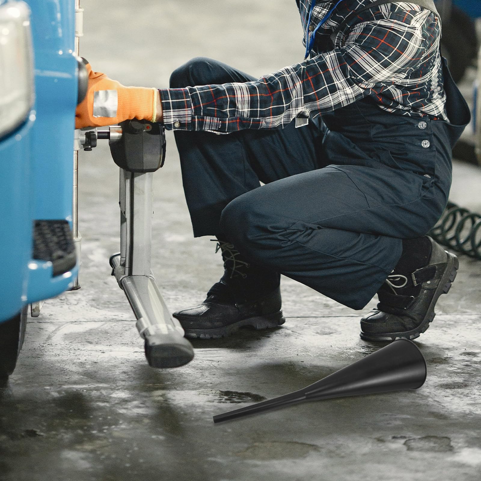 Imbuto per Olio in Plastica con Collo lungo 4 Pezzi per Trasferimento Olio Motore Auto con Beccuccio Flessibile e Impugnatura Comoda