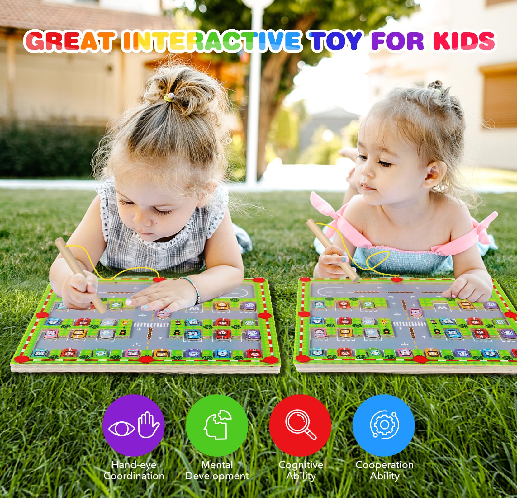 Jouet Montessori Alphabet Labyrinthe Magnétique 3-6 Ans Jeux Éducatif Cadeau Enfant