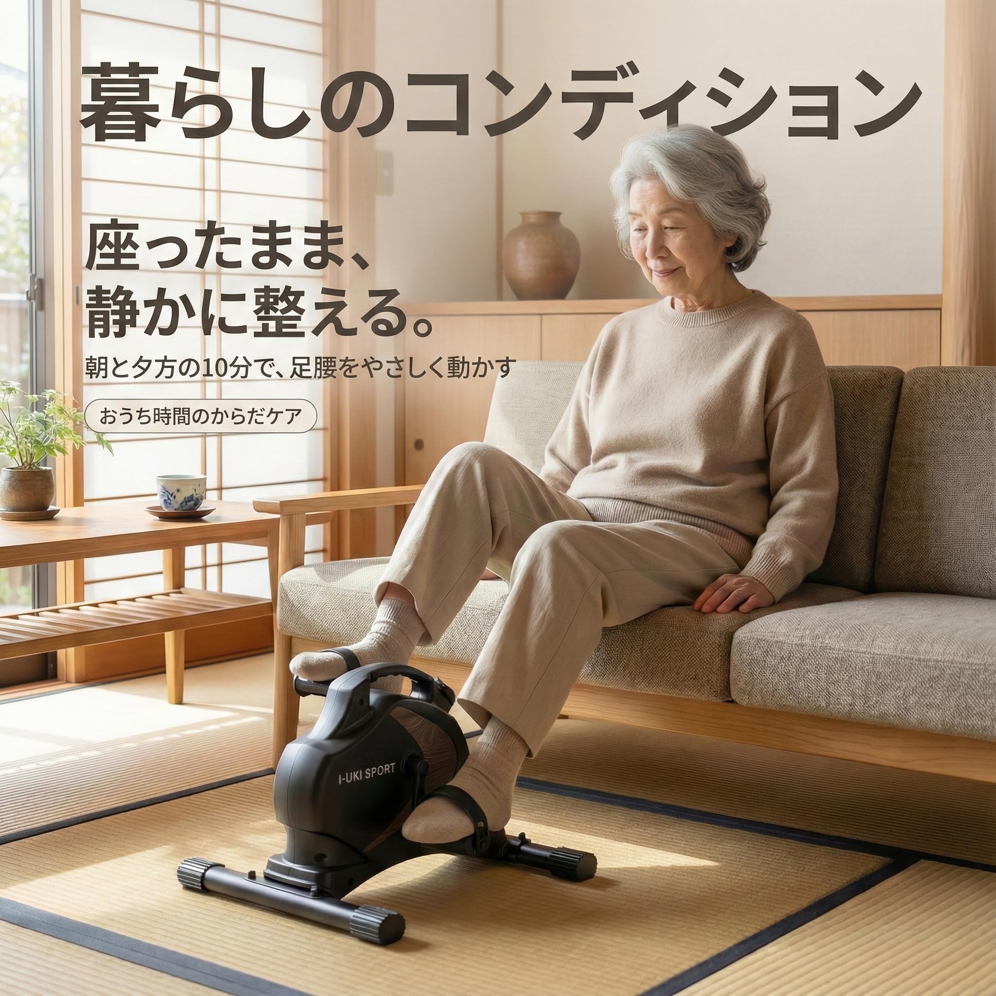 エクササイズバイク 木目調 コンパクト Amazon.co.jp: I-UKI Sport ミニエアロバイク 小型 家庭用 軽量 簡単