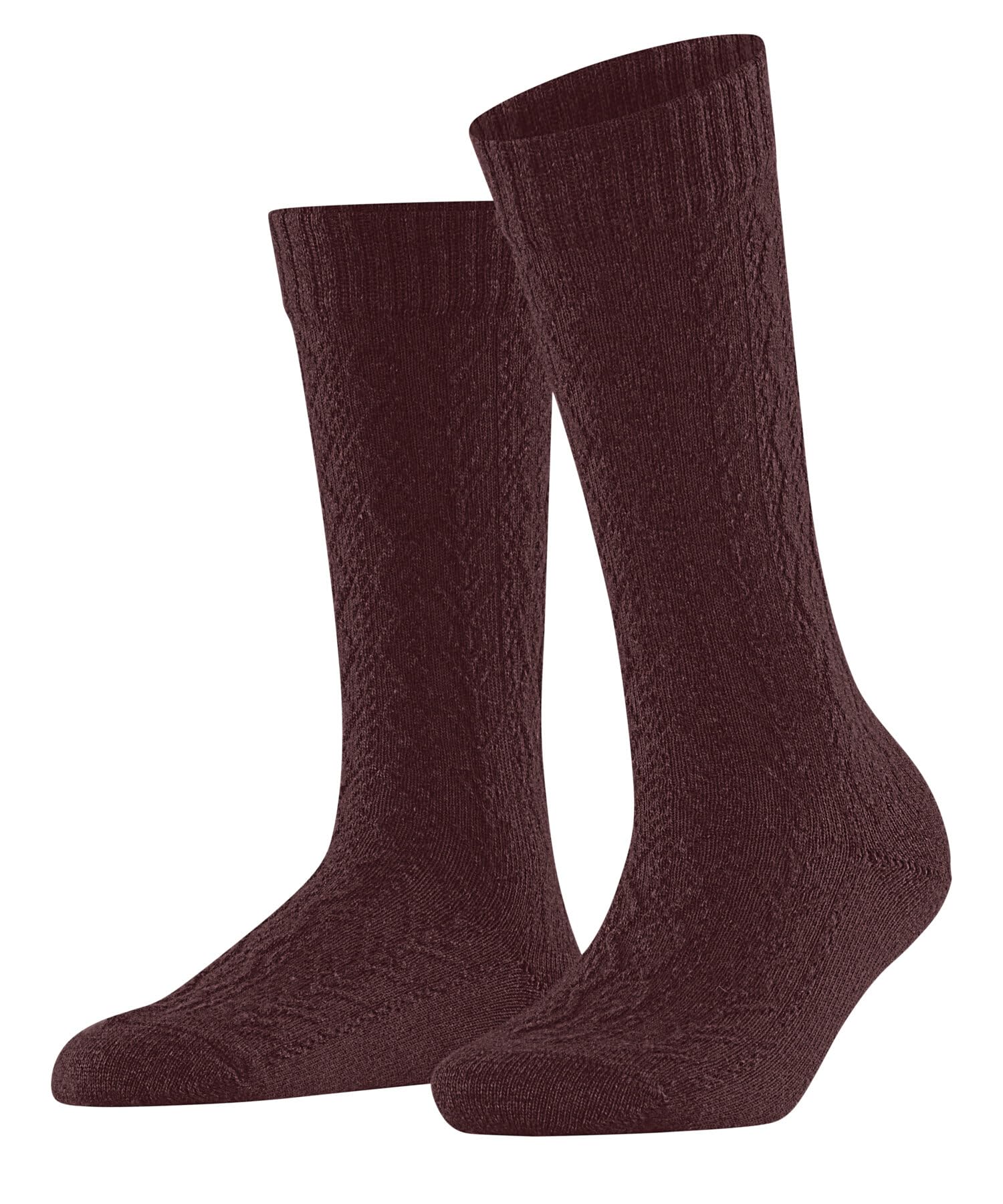 FALKE Women's Modish Fest W So Wool Viscose Cashmere Plain 1 Pair Socks, Brown Cayenne 5950, 5.5-8