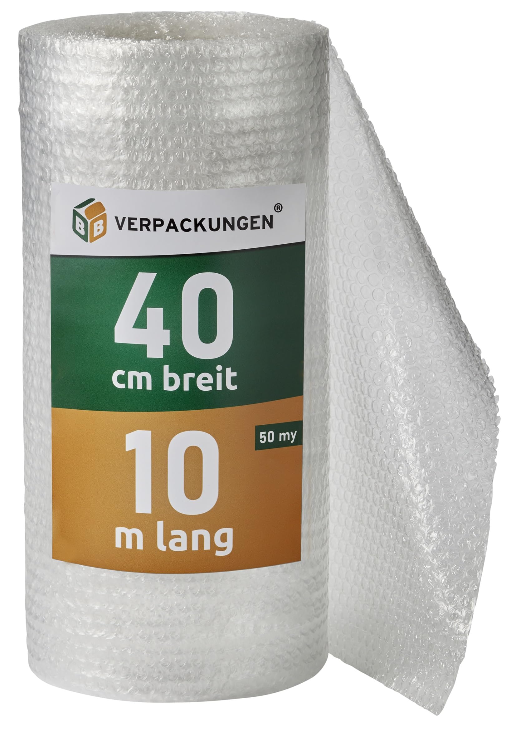 BB-Verpackungen Lot de 9 rouleaux de papier bulle professionnel 0,4 x 10 m - 2 couches (9 rouleaux) - 60 microns d'épaisseur, extrêmement robuste, très léger, 100 % recyclable