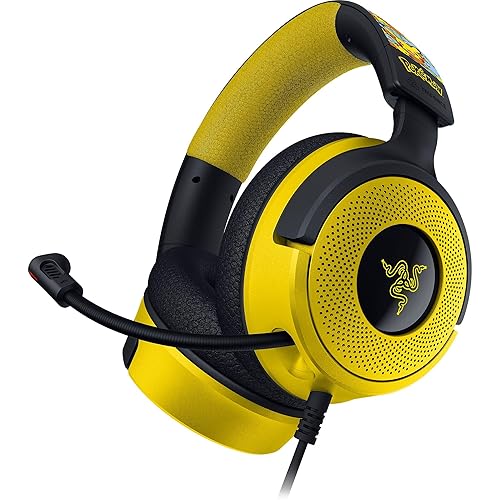 Razer Kraken V4 X Wired Gaming Headset: 40 mm Drivers - Cardioid Mic - Memory Foam Cushions - Chroma RGB Lighting - Type C & Type A Cable - for PC, Mac, PS5, Nintendo Switch - Pokémon Edition - Pokémon Edition