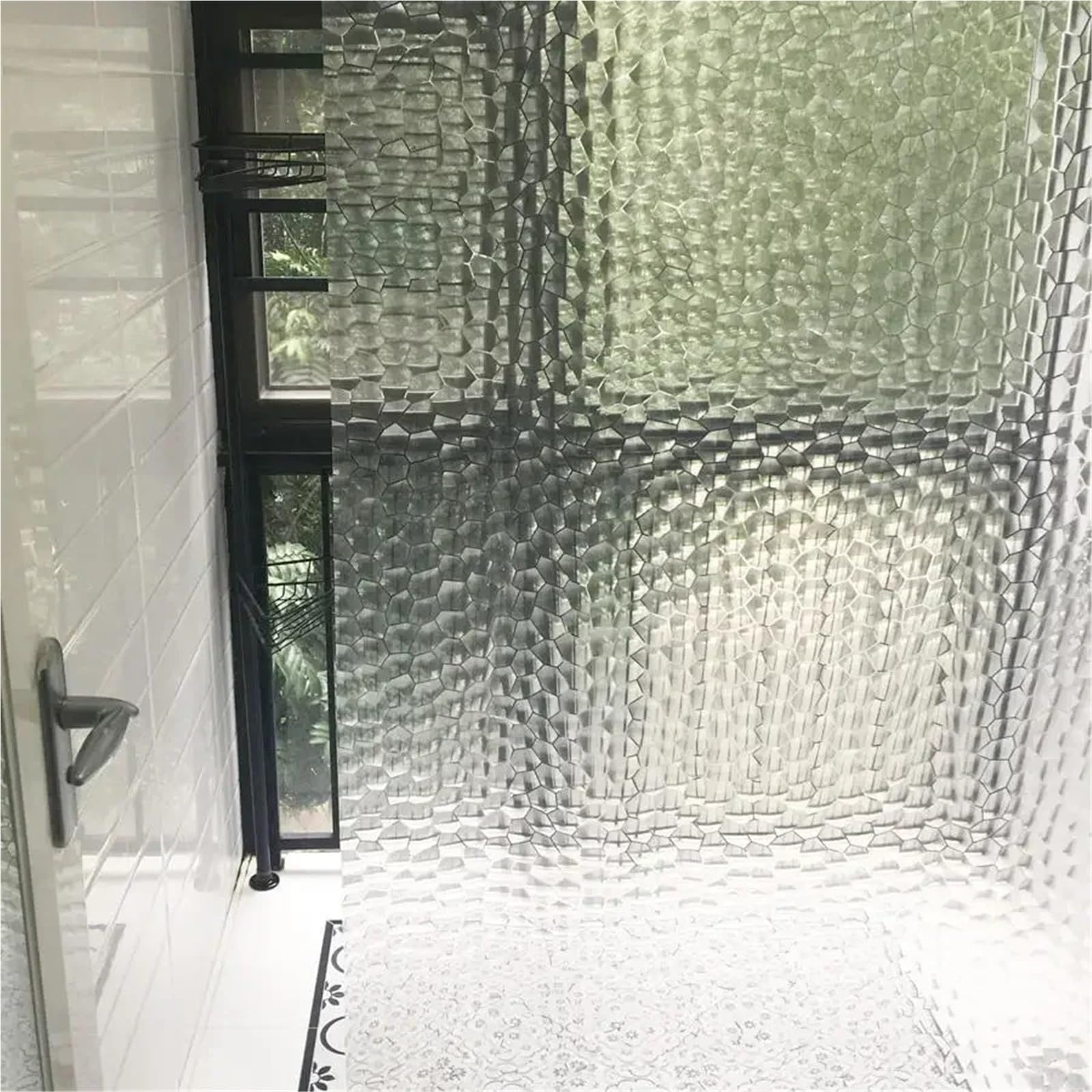 Cortina De Ducha Transparente Cortina de Ducha Impermeable, Cortina baño Transparente con Ganchos, Ancha for decoración(W80cmxH180cm)