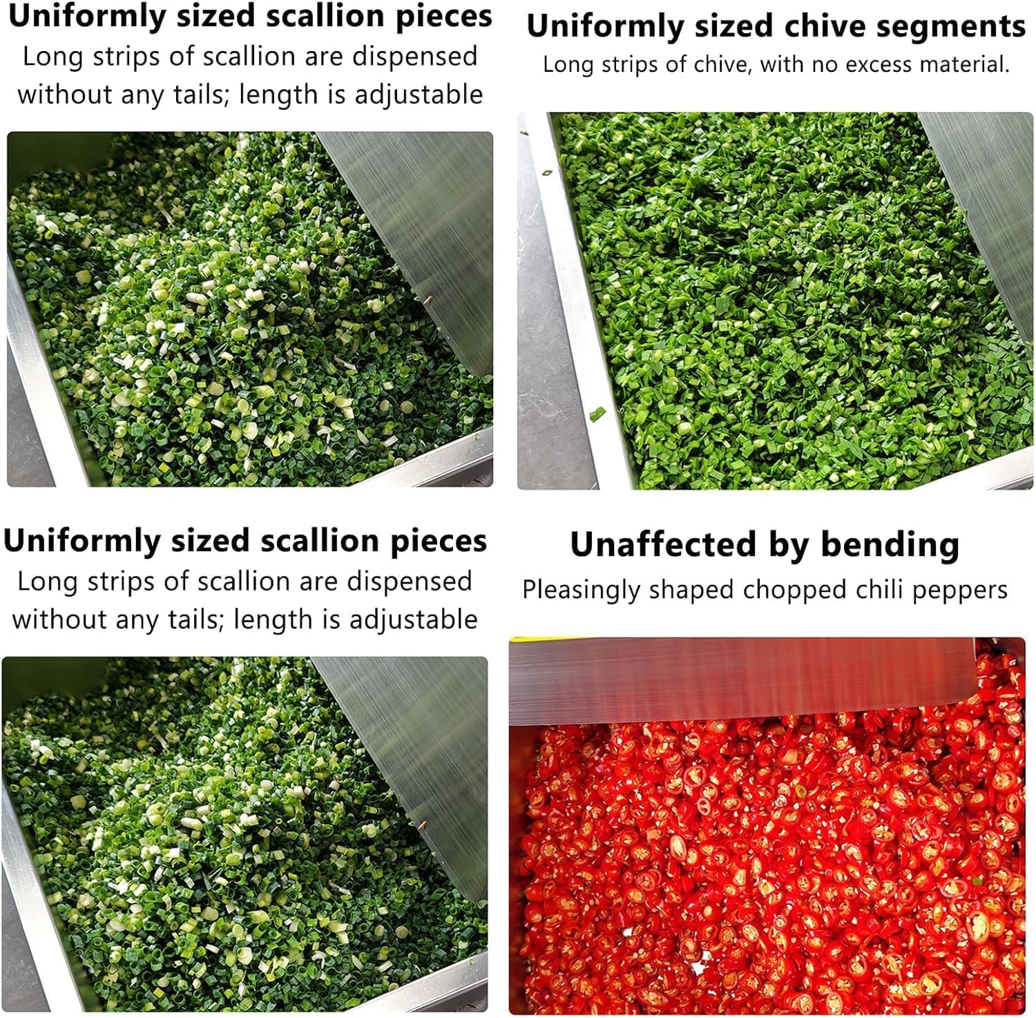 Commercial Scallion Slicer, Electric Vegetable Fruit Slicer, Production Capacity 200kg/h, Speed 900 RPM, Thickness Adjustment 1-30mm, Scallion Cutter Food Processor for Garlic Ginger Chili Potato