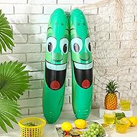 Vista 7 de Sratte 6 unidades de 32 pulgadas gigantes inflables de pepinillo para piscina, pepino, decoración de pepino, regalos para verano, natación, playa