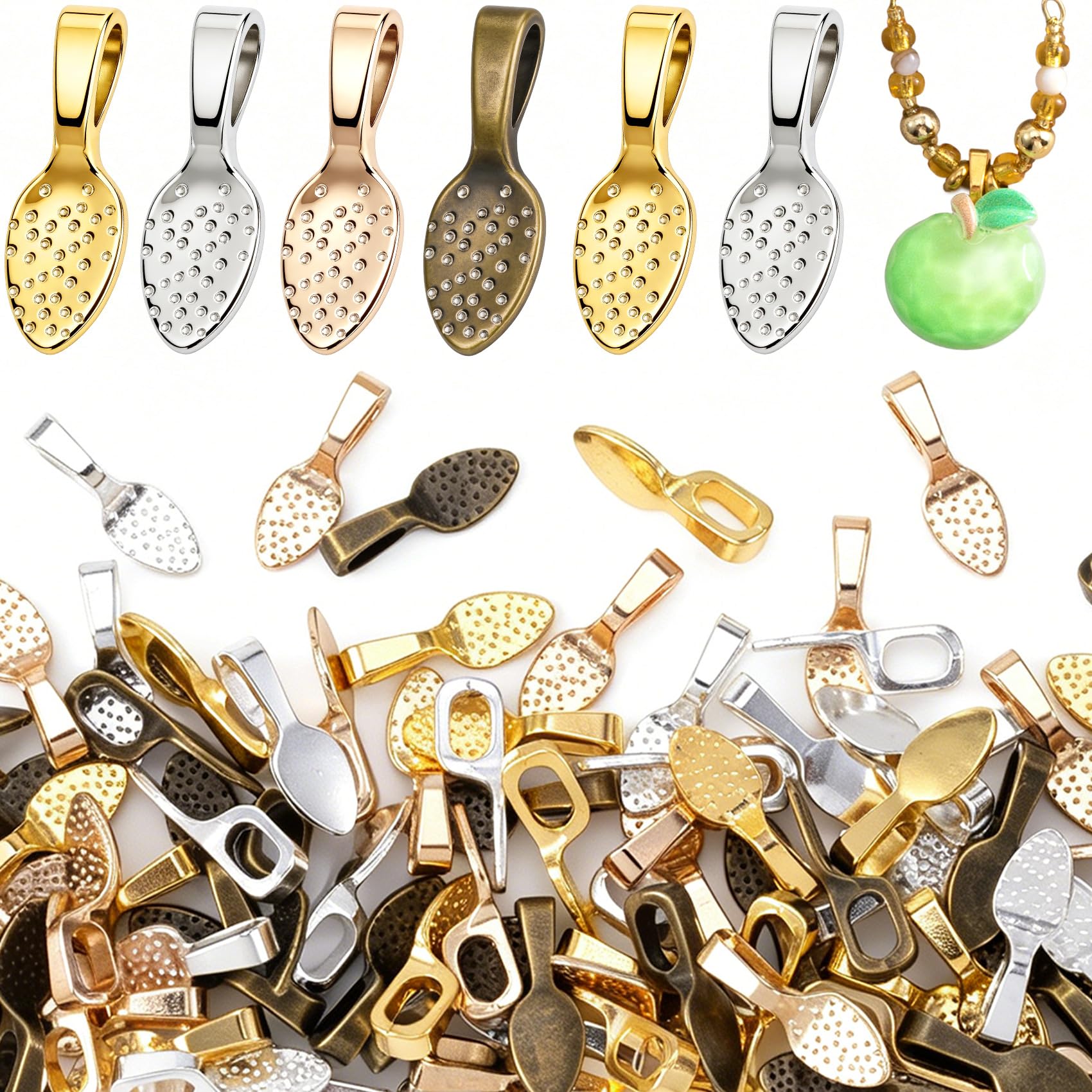 100 Fornituras de aleación para colgar dijes en tus cadenas de bisutería