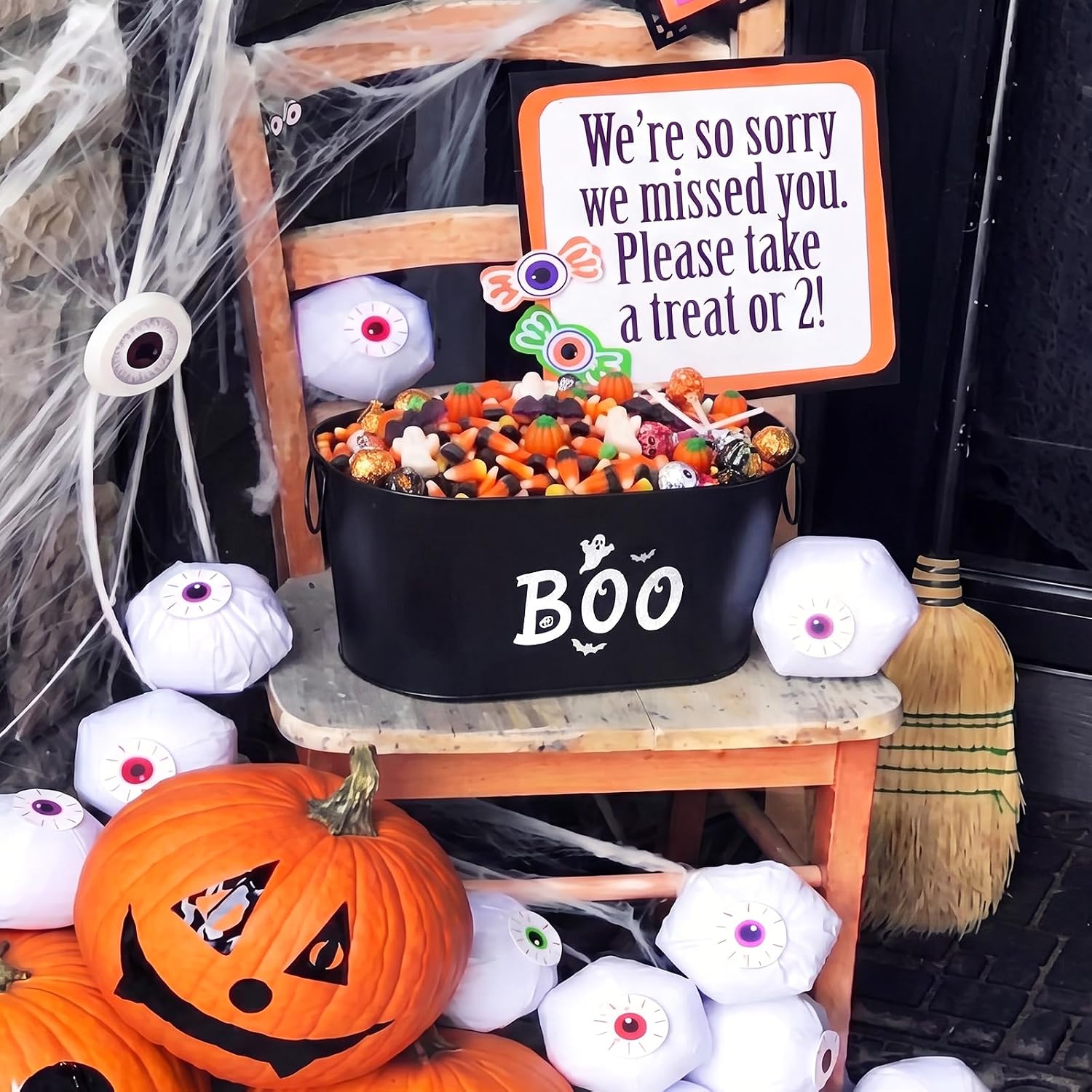 Blulu 2 Pcs Large Halloween Candy Bowl Trick or Treat Boo Bucket image 4