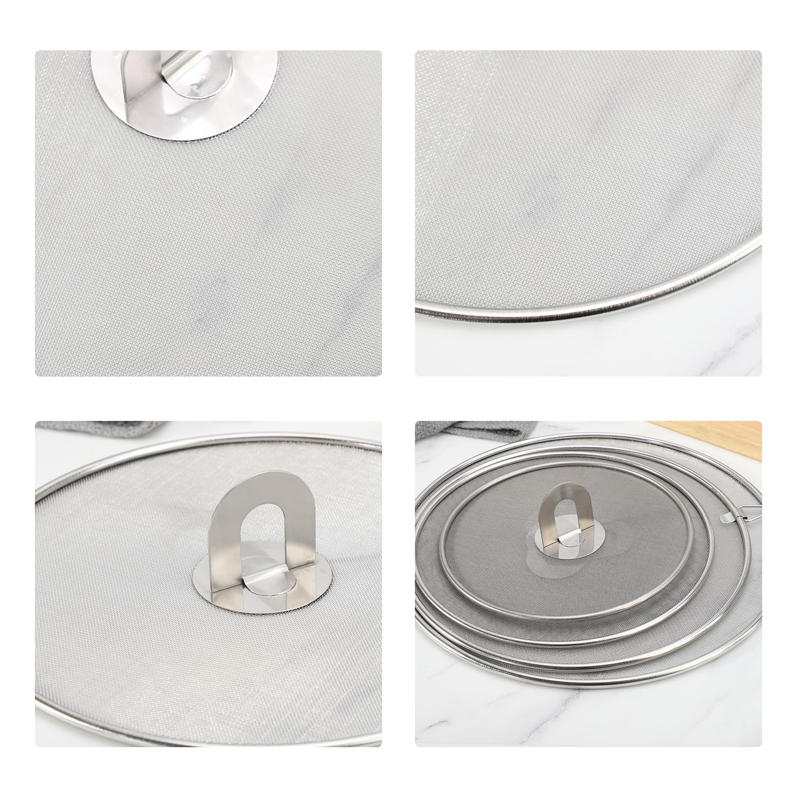 Beowanzk Stainless Steel Frying Pan Splatter Guard - Image 4