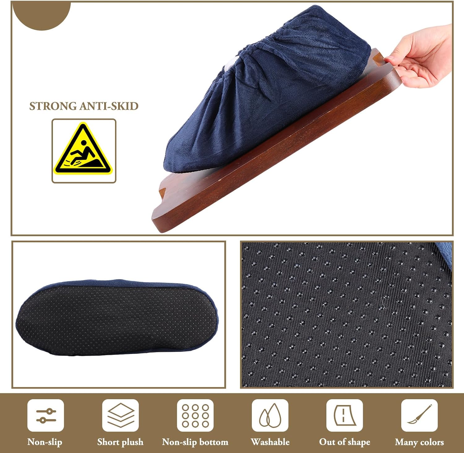 Mepase 20 Pairs Reusable Non Slip Indoor Protectors Shoe Covers Soft Washable Thickened Boot Shoe Covers for Household Office Laboratory, 4 Colors