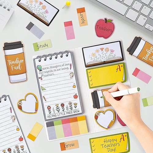 Miniatura 3 de Xqumoi Juego de notas adhesivas retro de flores silvestres para profesores, semillas de plantas para profesores, bloc de notas autoadhesivas, bloc