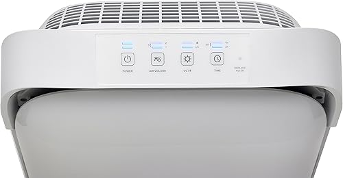 Miniatura 7 de GermGuardian Purificador de aire de alto rendimiento con filtro HEPA puro, temporizador, ionizador, elimina el 99.97% de los contaminantes,