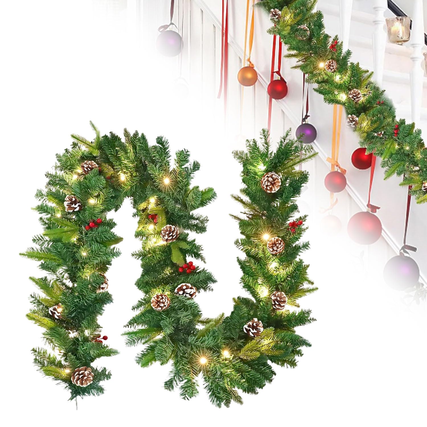 Clôture Lumineuse Pour Sapin De Noël - 3m, 256 LED Blanc Chaud, 8 Modes, Étanche IP44 - Intérieur/Extérieur