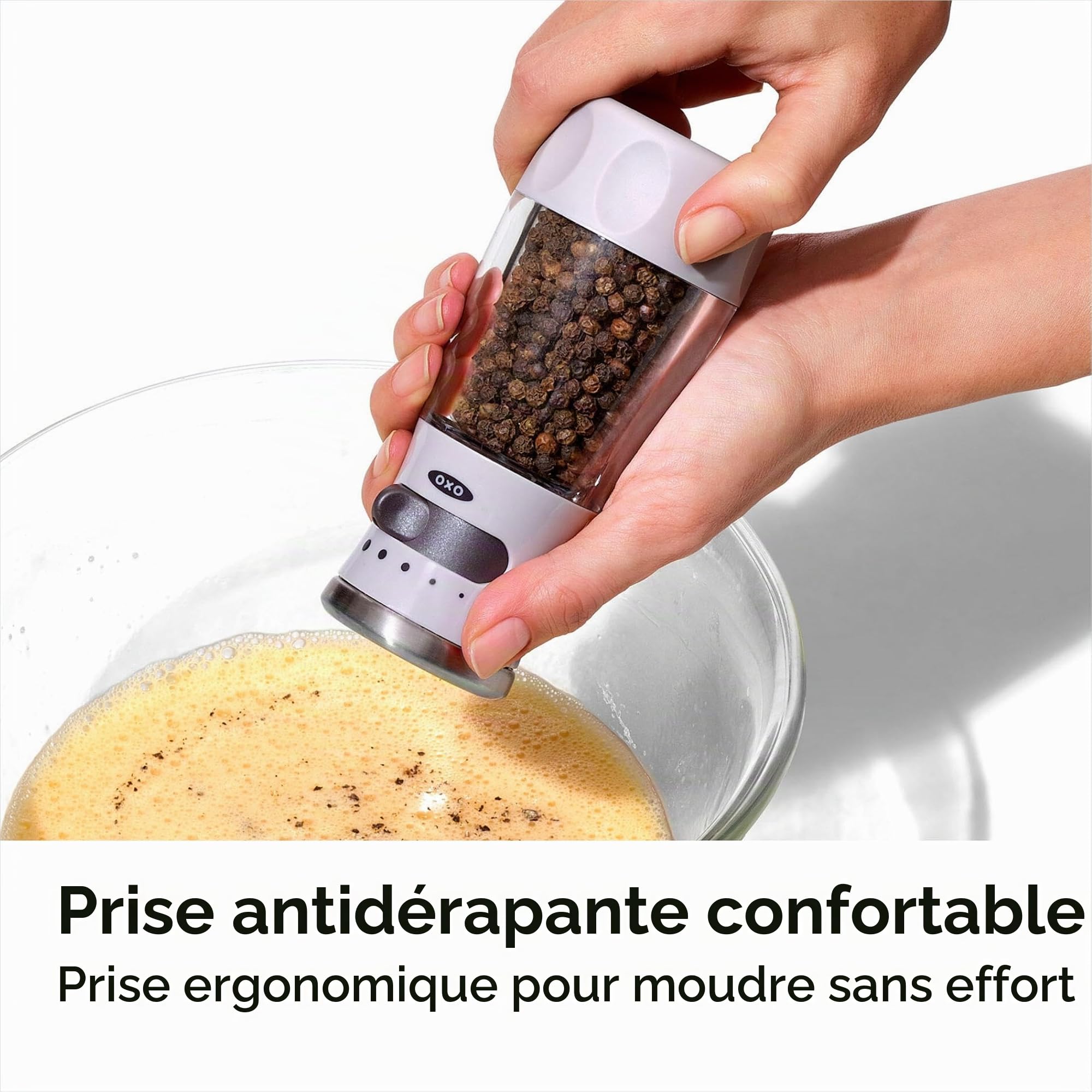 OXO Good Grips 11312500 Moulin à poivre profilé en céramique Gris