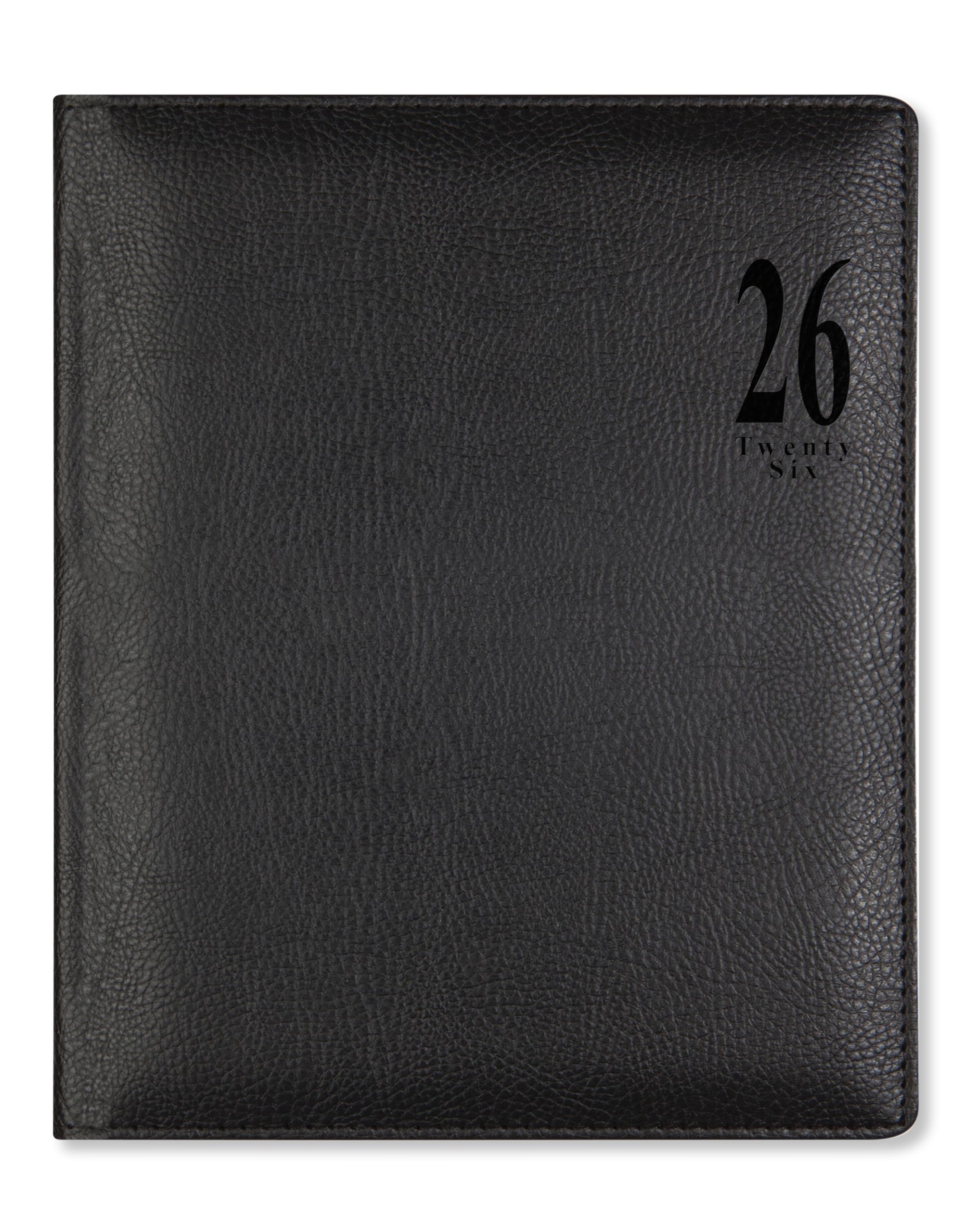 Letts of London Milano Quarto vertical week to view 2026 diary with appointments - Black 26-080561