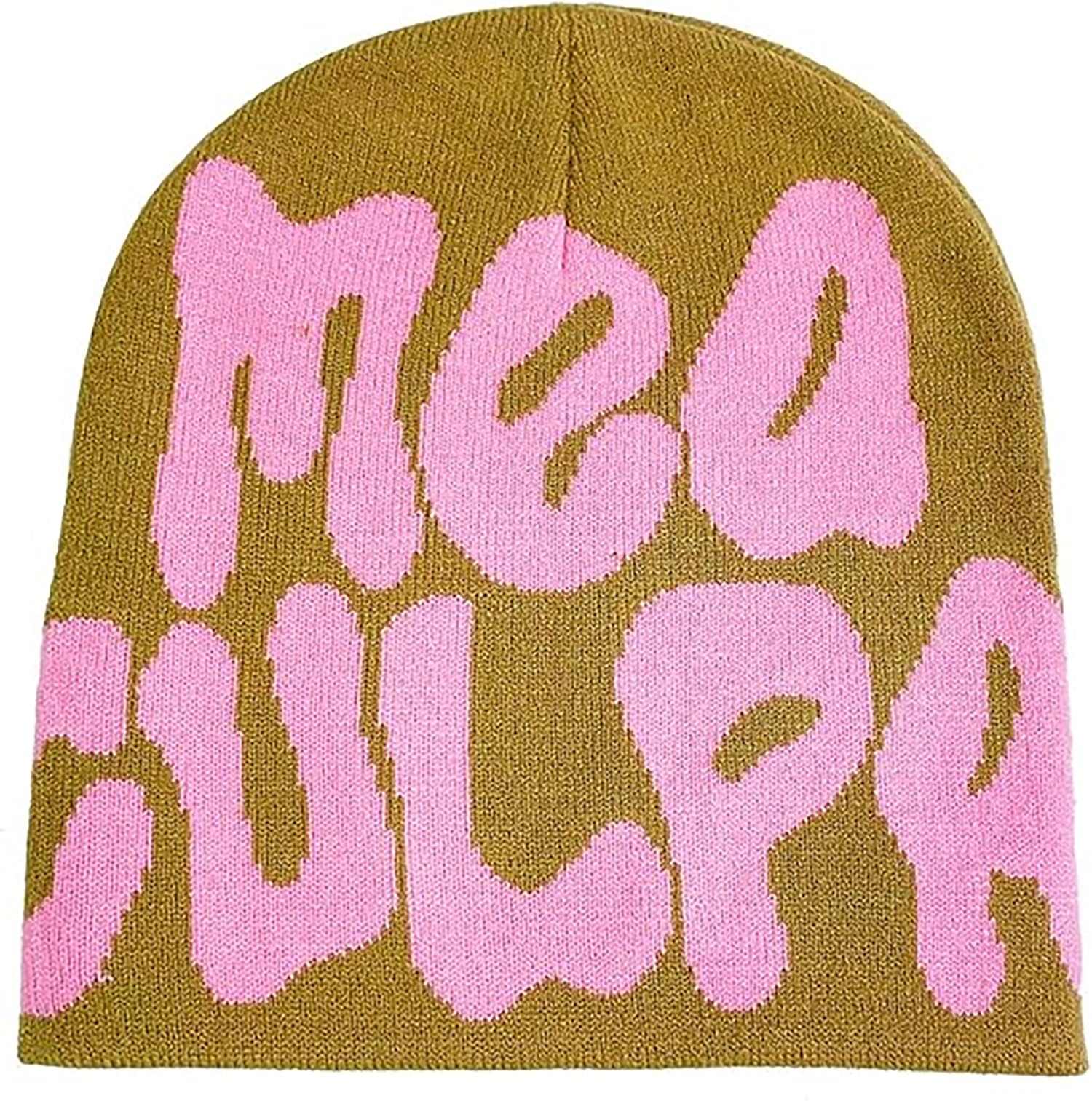 TaowaveWomen Beanie Y2k Hat,MEA Culpa Graphic Beanies Designs,Winter Hat Knit Skull Cap Gray Blue, Brownish Pink, S