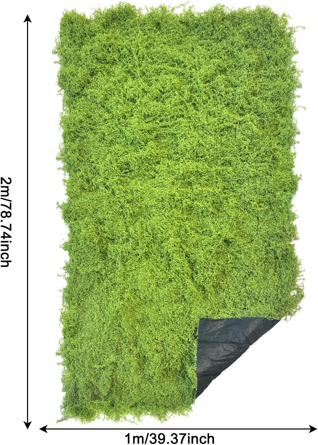 Artificial Green Moss Mat for Decoration Carpet Grass Wall, Natural Decorative for Plants Indoor with Base Fabric, Artificial Moss Mat Suitable for DIY (39.37 x 78.74 inch)