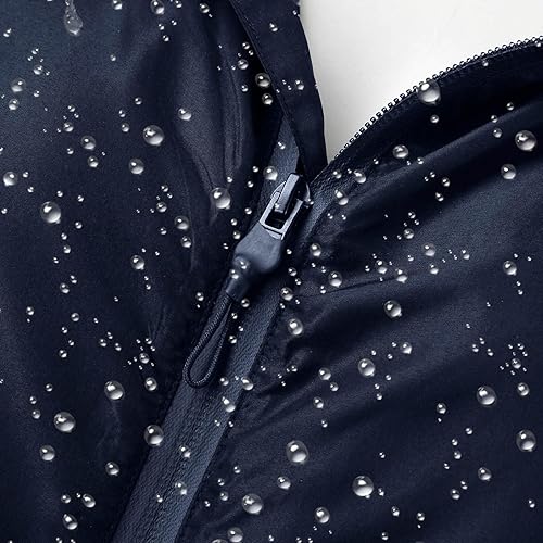 Miniatura 4 de Chaqueta de lluvia ligera con capucha para mujer, cremallera completa, resistente al viento, cálida, impermeable, rompevientos, deportiva, abrigo de
