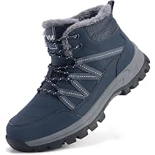 Men's Snow Boots Fur Lined Anti-slip Winter Boots Lightweight Waterproof Ankle boots Outdoor Hiking Boot Black