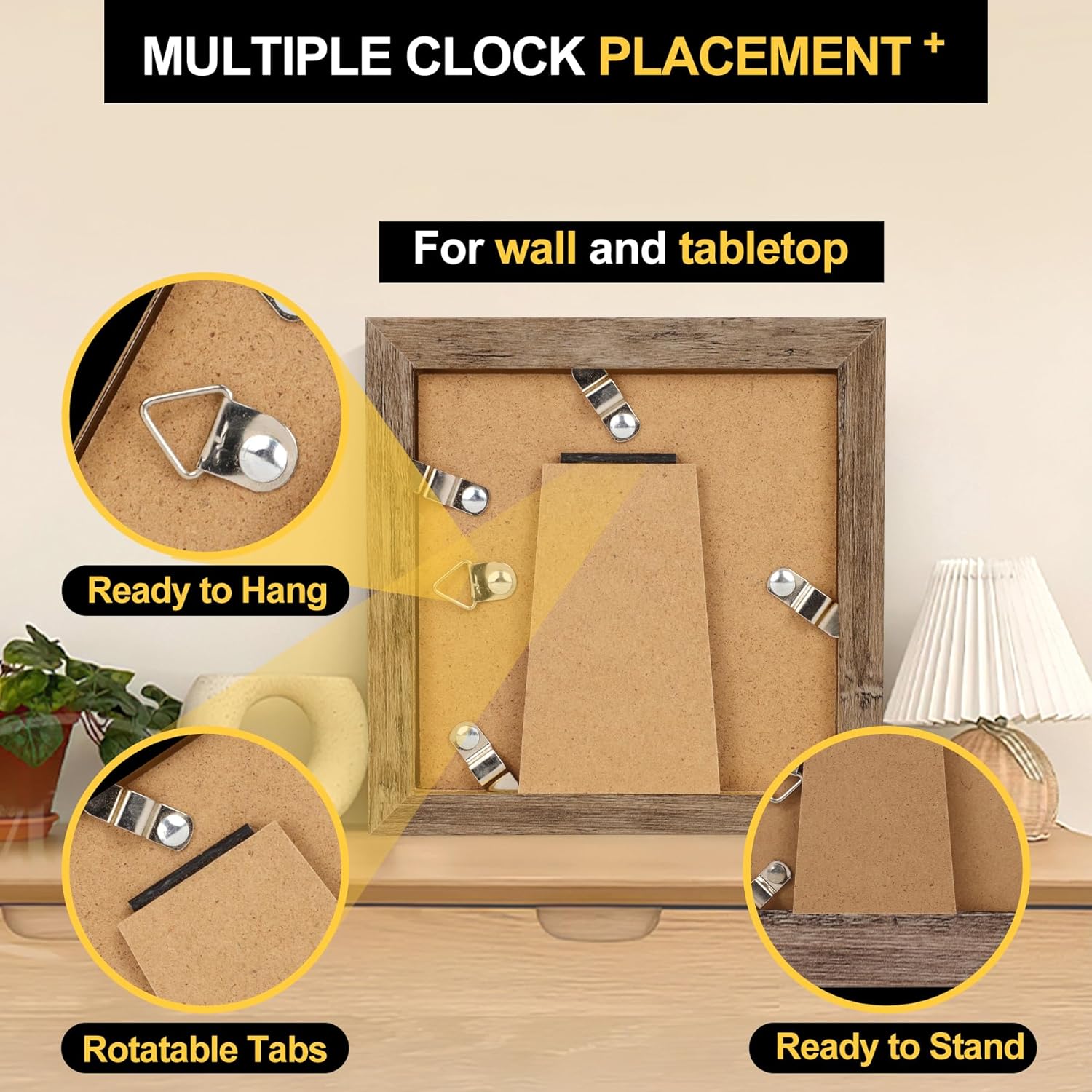 TOFOREVO 6x6 Picture Frames Set of 6 Rustic Wood Grain Photo Frame for Gallery Wall Mounting or Tabletop Display