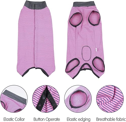 Miniatura 2 de Dotoner traje de recuperación para perros y cachorros, para heridas abdominales, ropa quirúrgica, chaleco posoperatorio para usar después de una