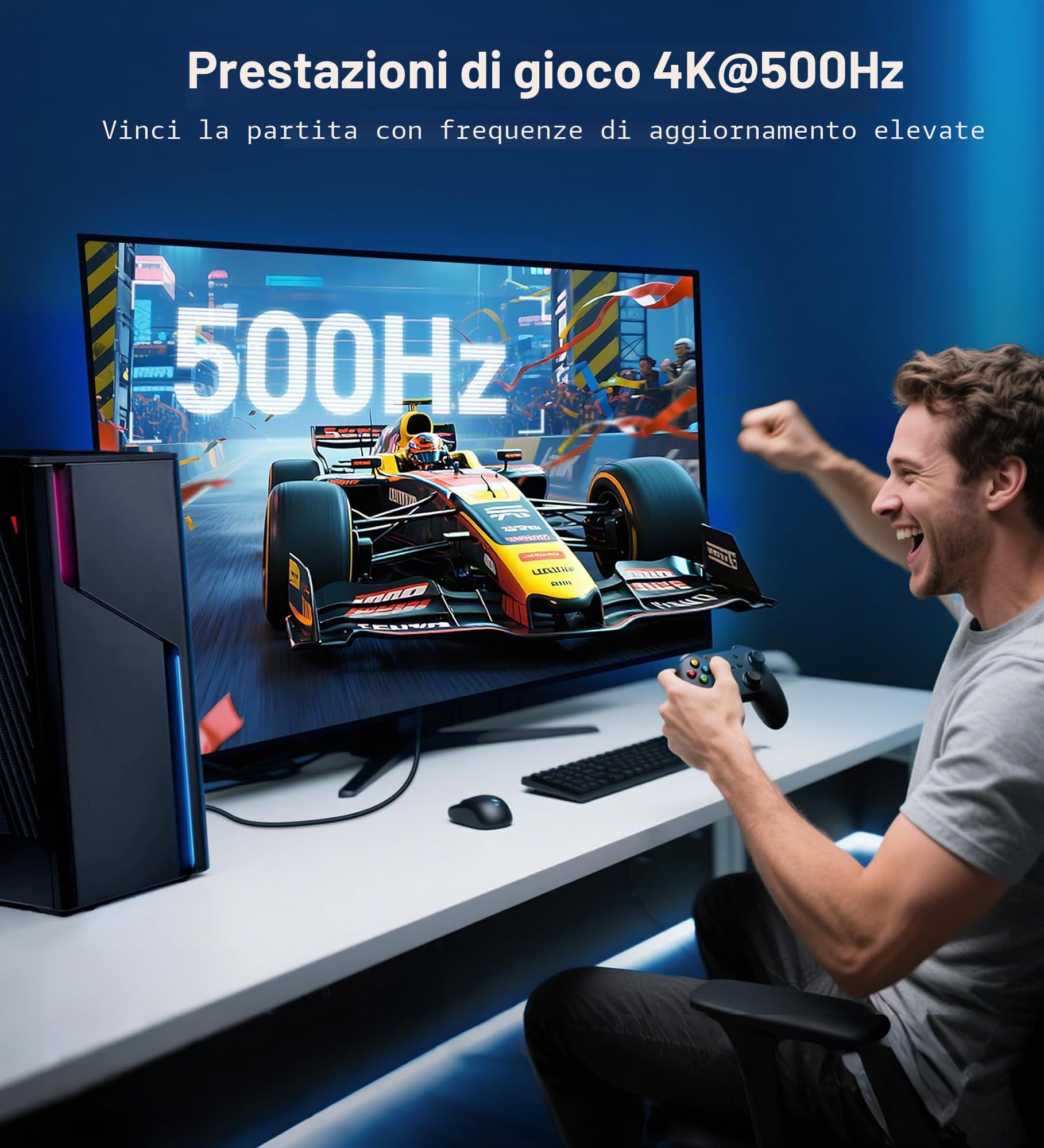 Cable Matters Cavo VESA certificato 54Gbps DisplayPort 2.1 3m, cavo DP54 con 8K 165Hz, 4K 500Hz in nero con FreeSync, G-SYNC e HDR per monitor da gioco, PC, RTX 4080/4090, RX 7900