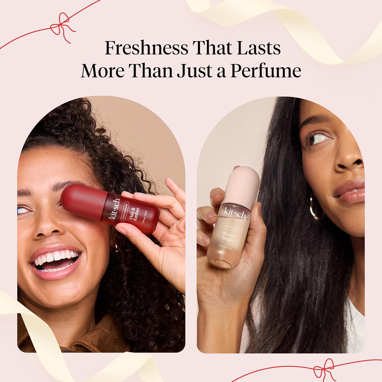 Kitsch Hair Perfume for Women- Warm Sugar and Oak & Amber | Clean, Deodorizing & Patented Odor-Eliminating Technology Hair Spray & Body Mist- Freshen Hair, Pillows | Ideal Gifts for Women - 50mL, 2pcs - Image 3