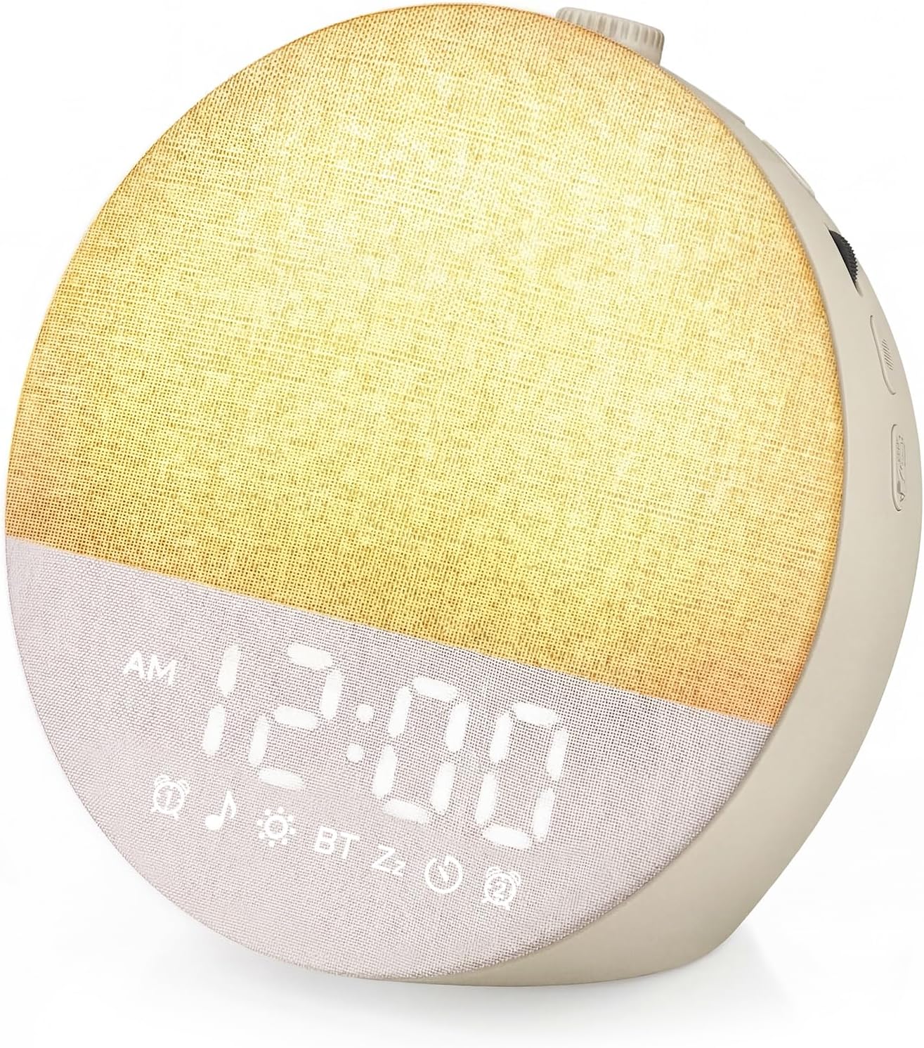 Sunrise Alarm Clock White Noise Machine | Natural Wake-Up Light for Bedroom with 30 Soothing Sleep Aids, Bluetooth Speaker, Dimmable Clock, Screen-Free Design for Baby Adults Kids-Khaki