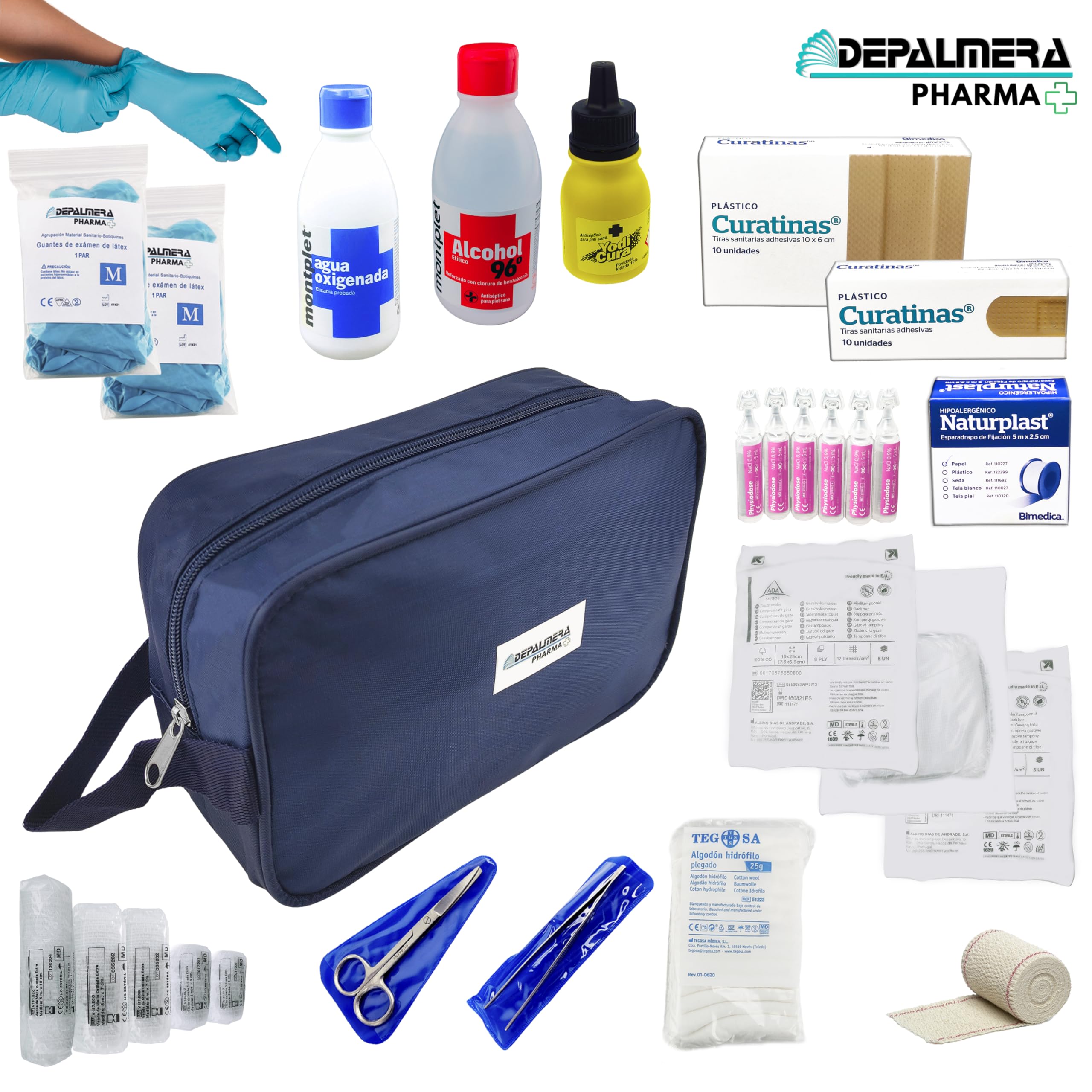 Pharma✮ Botiquin Neceser Primeros Auxilios Homologado Completo, Botiquín Primeros Auxilios Emergencia Para Viaje, Montaña, Supervivencia, Acampada, Senderismo, Casa, Coche.