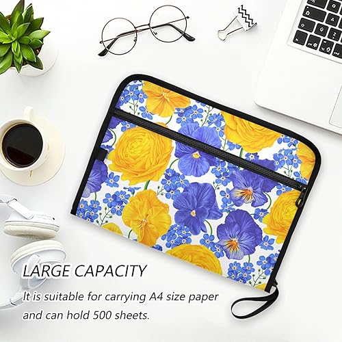 Miniatura 6 de Botanical Realistic Flowers Expandable File Folder 13 Pockets A4 Letter Size Organizer Folder with Zipper Closure Folder Organizer with Pockets for