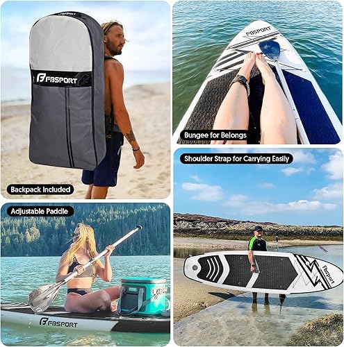 Vista 71 de FBSPORT Tabla de remo de pie prémium de 11 pies, tabla de yoga con accesorios duraderos de SUP y bolsa de transporte, amplia posición, control