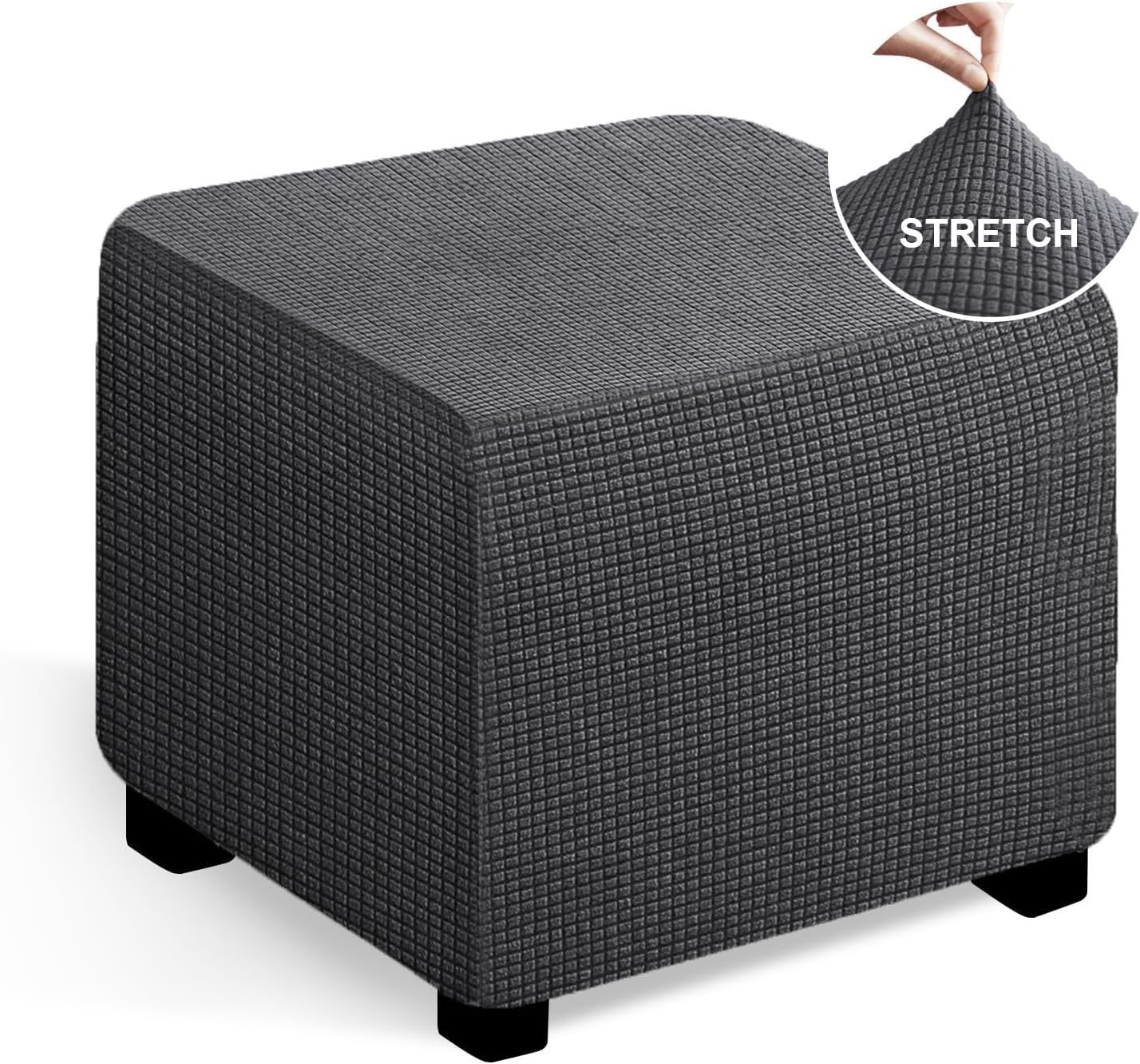 XGANGM Housse De Pouf Ottomane Carrée 36x36/40x40/45x45cm Extensible Housse De Protection Pour