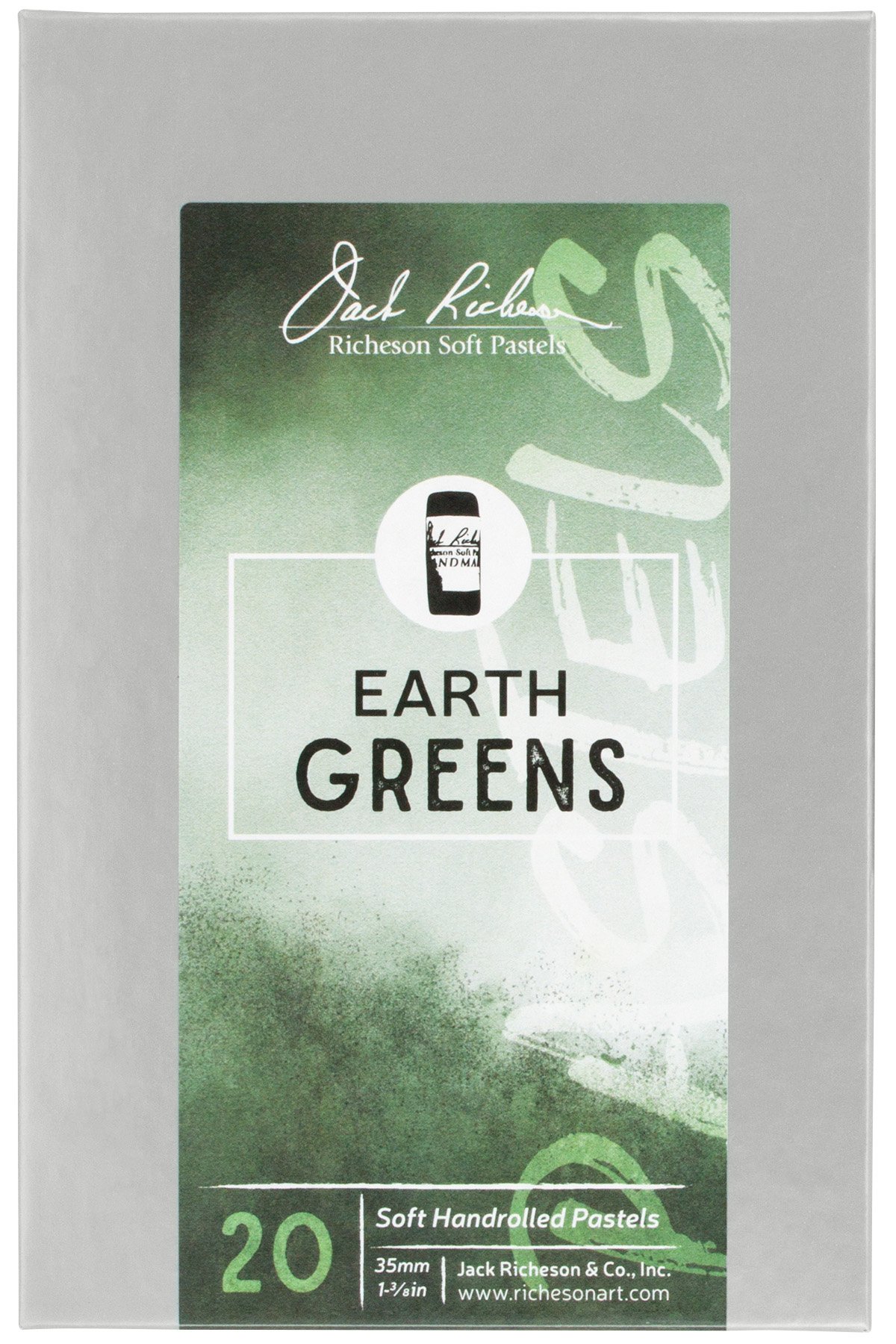 Jack Richeson Hand gerollt Weiche Pastellkreiden Farbe Earth grünen, 20-teilig