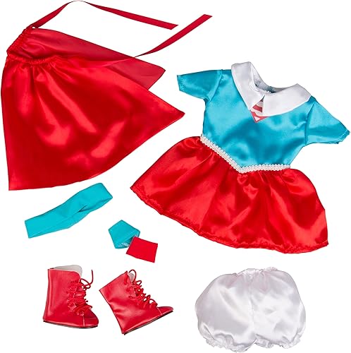 Miniatura 7 de Disfraz de muñeca inspirado en Supergirl (6 piezas de disfraz hecho a mano de alta calidad), ropa y accesorios inspirados en disfraz de superhéroe