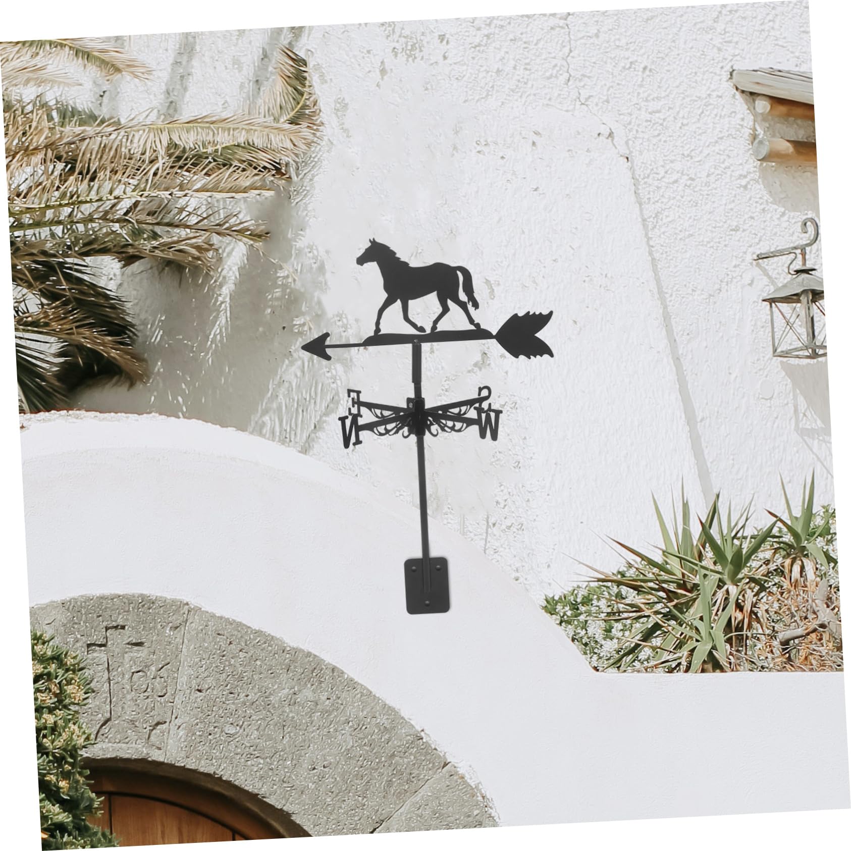 Sosoport Banderuola Segnavento retrò in Ferro Nero per Giardino e Cortile, Decorazione Esterna Facile da Installare per Giardinieri e Spazi All'aperto