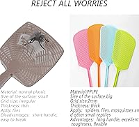 Vista 3 de Matamoscas de plástico, matamoscas de plástico resistente, paquete de 4 matamoscas manuales flexibles y fuertes con mango largo para ayudante