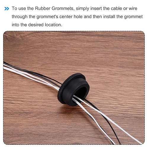 Miniatura 5 de MECCANIXITY 2 piezas en forma de T de goma con ojales de montaje de diámetro 1.547 in ID 1.102 in H 0.610 in sellado de protección Ojales flexibles