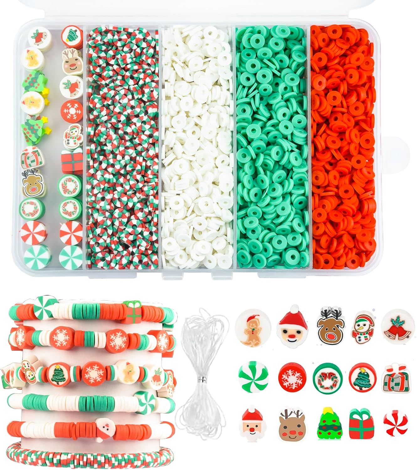 FINEWEN Halloween Clay Bead Kit – Orange, Black, and Purple Polymer Clay Beads DIY Jewelry Making Set for Party Favors & Crafts (4000Pcs)