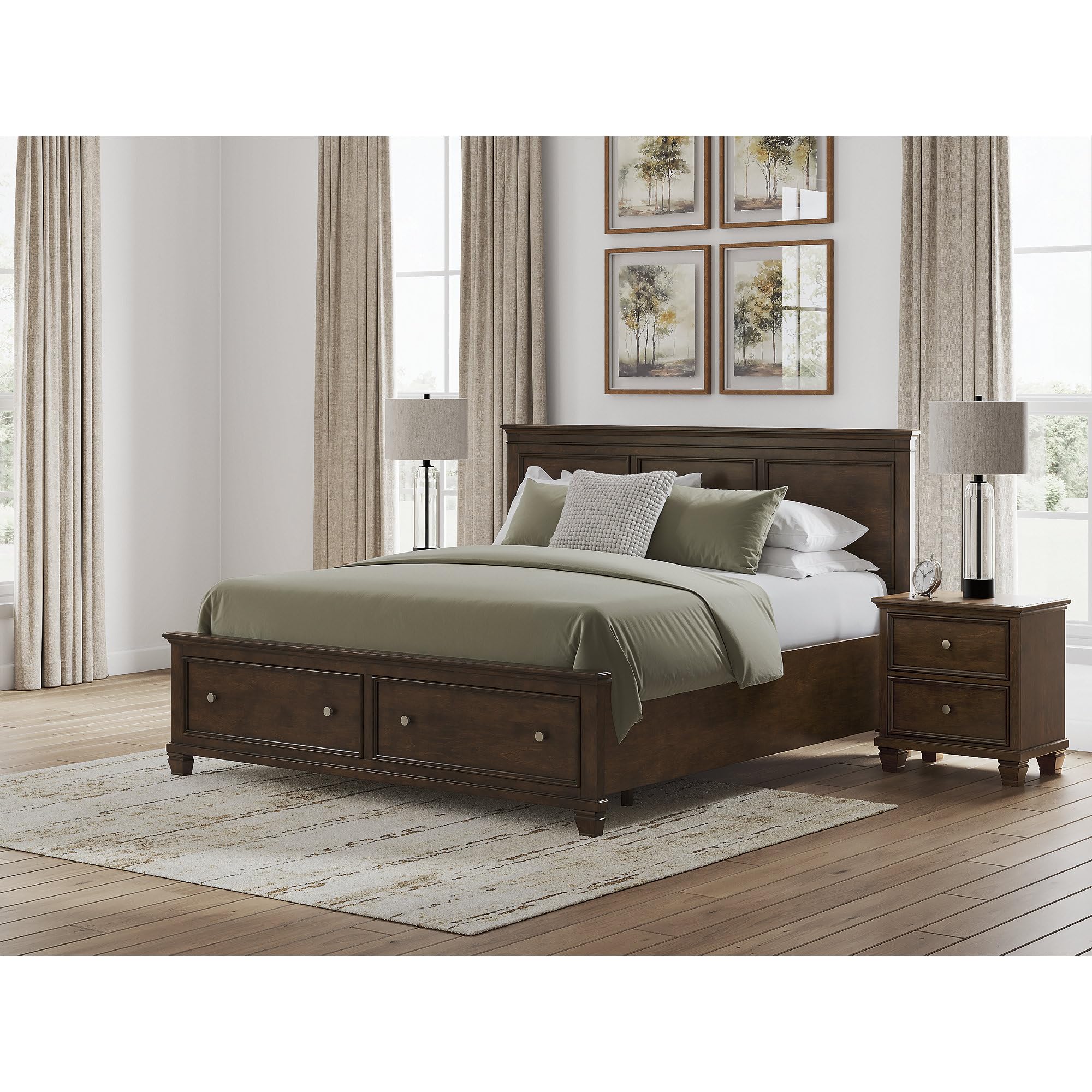 Signature Design by Ashley Danabrin King Storage Bed Frame, Brown Cherry