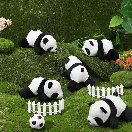 Miniatura 3 de Sotiff 80 piezas de panda de peluche de panda de 4 pulgadas, mini animales de peluche pequeños y suaves, regalos de fiesta de safari en la selva,