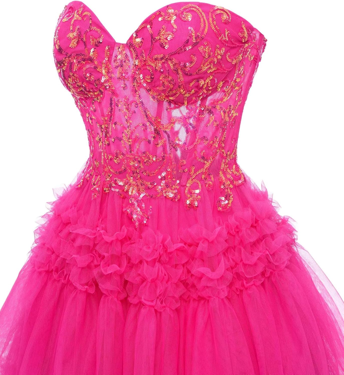 Puffy Tulle Homecoming Dresses 2025 Glitter Sequin Mini Dresses TM176