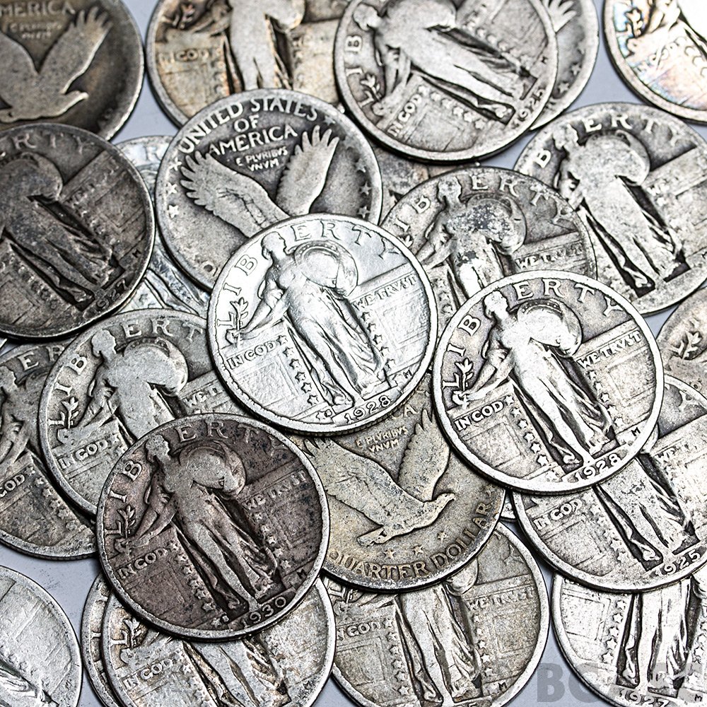 アイソ様(フルヘッド) アメリカ スタンディングリバティ 25セント銀貨