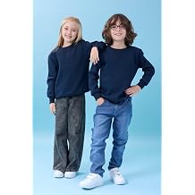 Unisex Basic Bisiklet Yaka  ardonlu K l k Sweatshirt