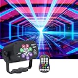 AMKI Party DJ Disco Light - Sound Activated 120 Patterns RGB Projector, USB Powered 8 Eyes Stage Light With Remote Control and Timer for Karaoke, Xmas, KTV, Bar, Party, Home Decorations