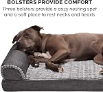 Furhaven Grand lit de chien orthopédique Luxe Faux Fur & Linge de maison de performance Sofa-Style avec/Couvercle lavable amovible - Charbon, gros