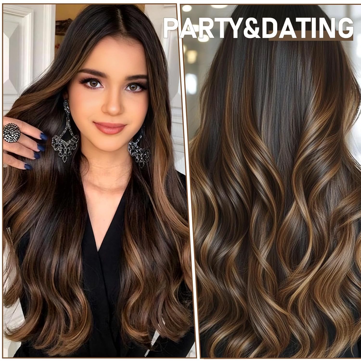 DNE Tape in Hair Extensions Real Human Hair 14 inches 20Pcs/40g/Pack Seamless Dark Brown to Chestnut Brown#T2-P2/6 Straight Invisible Double Sided Tape in Hair Extensions for Women/Girls