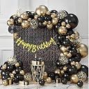 Toys Treasure 49-Piece Black Gold Birthday Decorations Kit gallery image